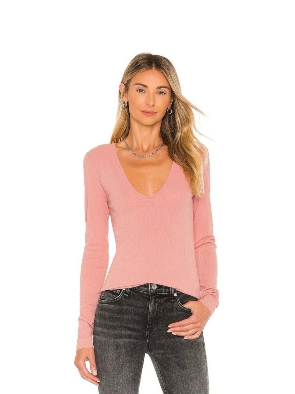 Rag & Bone V-Neck Long Sleeve Top
